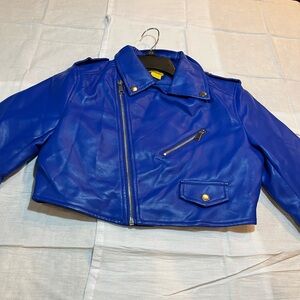 Daisy women’s cropped faux leather jacket in excellent condition size small